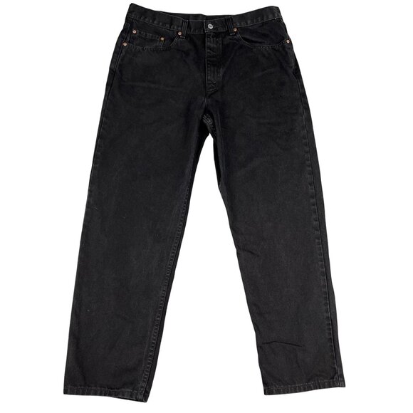 Y2K Levi's 550 Relaxed Fit Mens Black Bat Wing Jeans Sz 36 x 30 - Picture 1 of 6